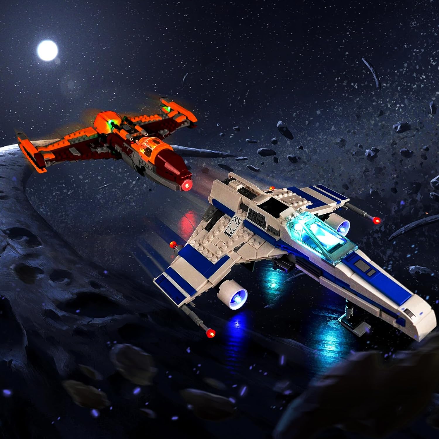 BrickBling LED Light Compatible with Lego Ahsoka New Republic E-Wing vs. Shin Hati’s Starfighter (No Model), Creative Lights Compatible with Lego 75364, Great Surprise