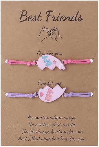 CHEERYMAGIC Friendship Bracelet, 2PCS Heart Best Friends Bracelets Friendship Gifts for Women Girls BFF Friendship Bracelets Distance Matching Bracelet for Friends Christmas Birthday Gifts A7AXPYSL