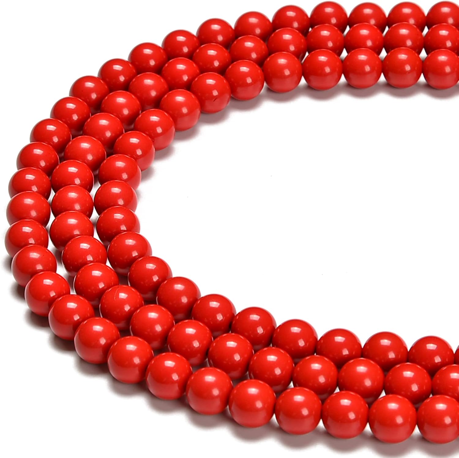 JM Design Cinnabar Smooth Round Beads Size 6mm 15.5'' Strand for Jewelry Making
