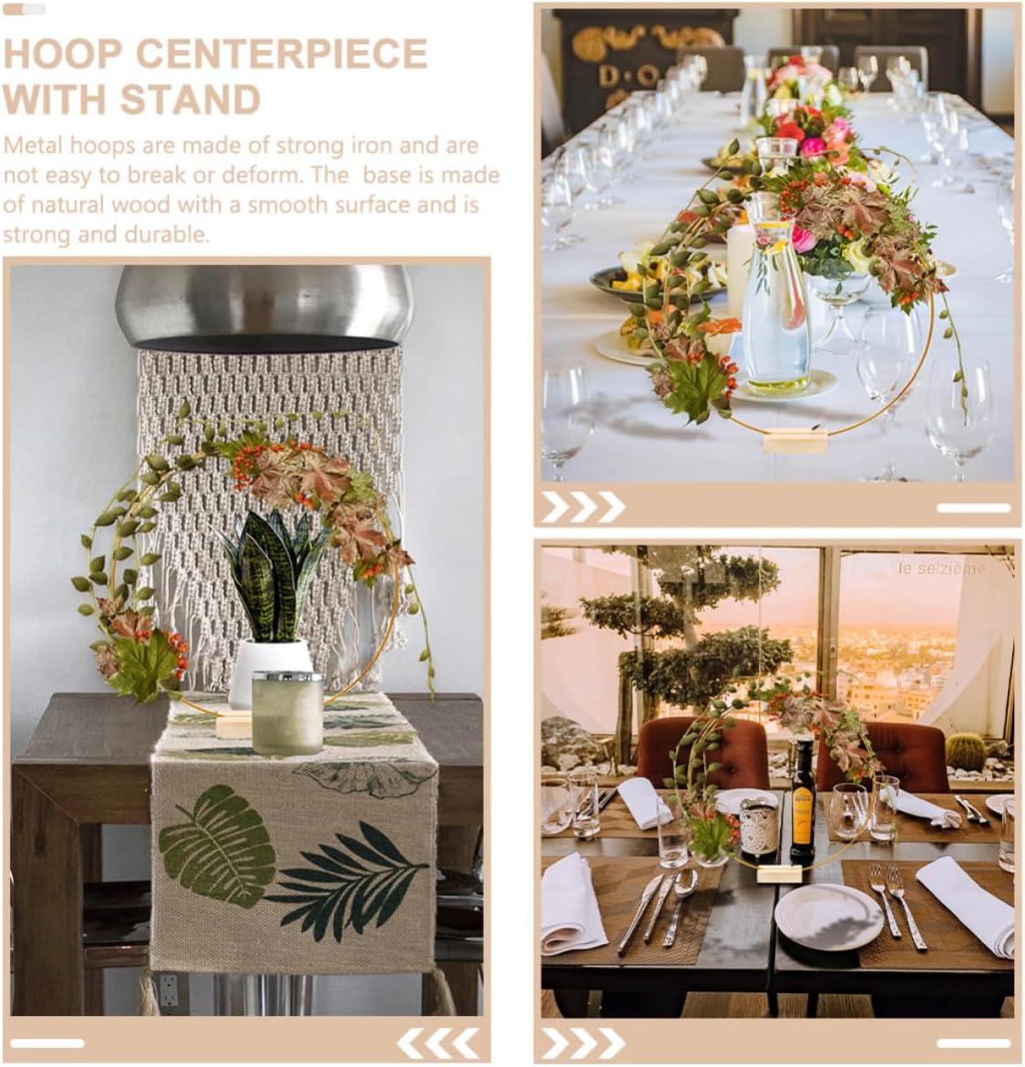 FOYTOKI 2 Set Wire Wreath Frame for DIY Handcrafts with Fine Workmanship and Smooth Surface, Iron Round Hoop Centerpiece for Table Floral Decorations and Crafting