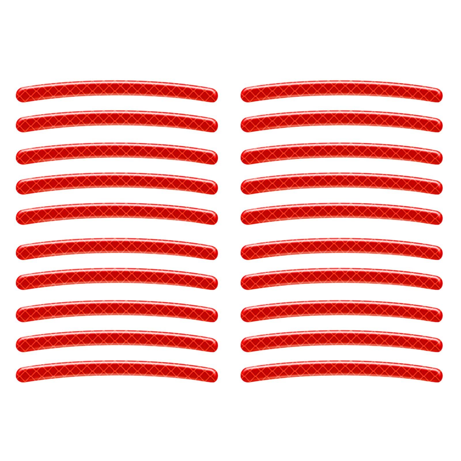 Universal Car Wheel Hub Reflective Sticker for Bicycle Night Driving,Red,3.54 Inchx0.28 Inch
