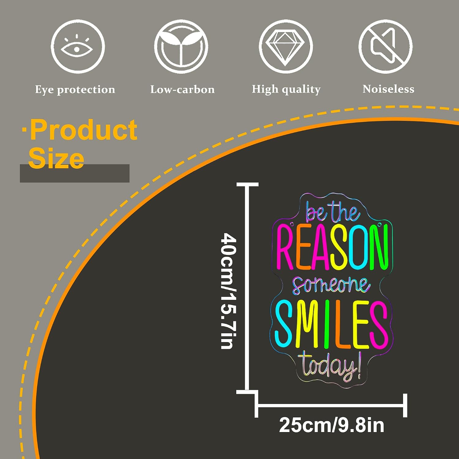 Allball Be The Reason Someone Smiles Today Neon Sign, Motivational Neon Light USB Powered LED Dimmable Inspirational Sign, for Classroom Office Bedroom Living Room Wall Decor(15.7 * 9.8 In)