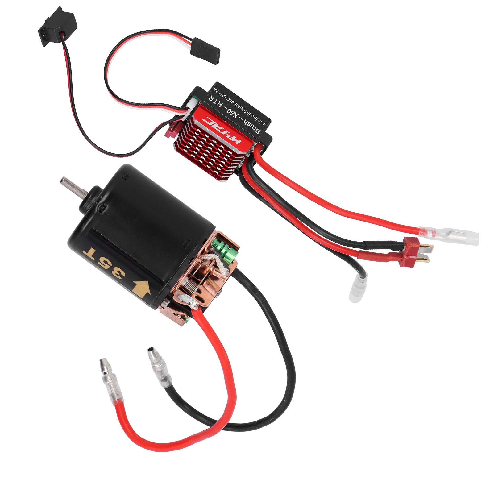 ESC para motor RC, Motor con escobillas 540, ESC de 360 ​​A, motor eléctrico eficiente Protección contra pérdida de aceleración por bajo voltaje Para coche RC Tamiya 1/10 (35T)
