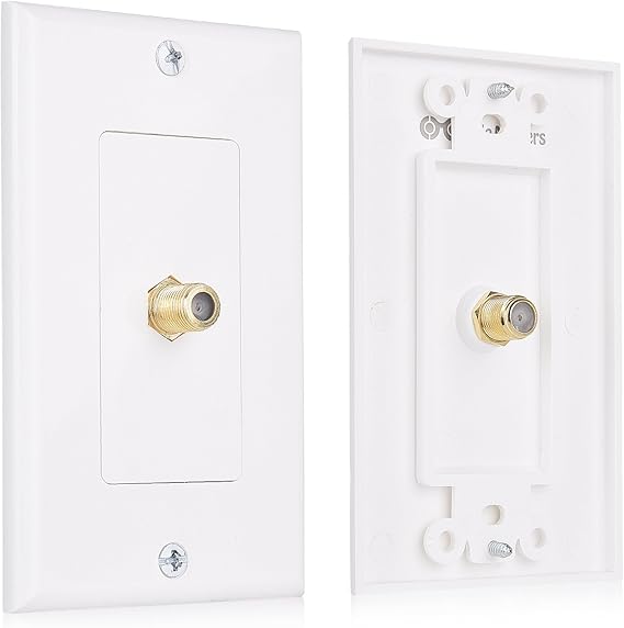 Cable Matters 2Pack 1Port TV Cable Wall Plate (Coax Wall