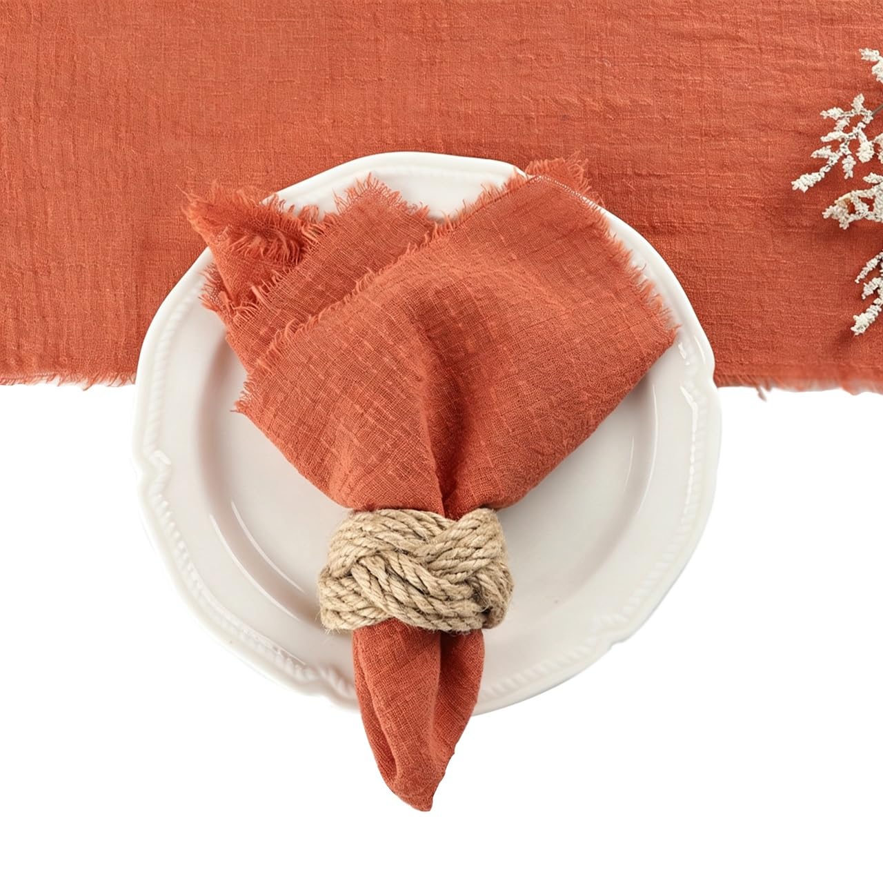Cotton Napkins, 12 Pack, Kitchen Dining Table Napkins,Soft Decorative Cloth Napkins For Wedding, Rustic Boho Party, Valentine‘s Day, Thanksgiving,Party Dinner Daily Use(D,32x32cm)