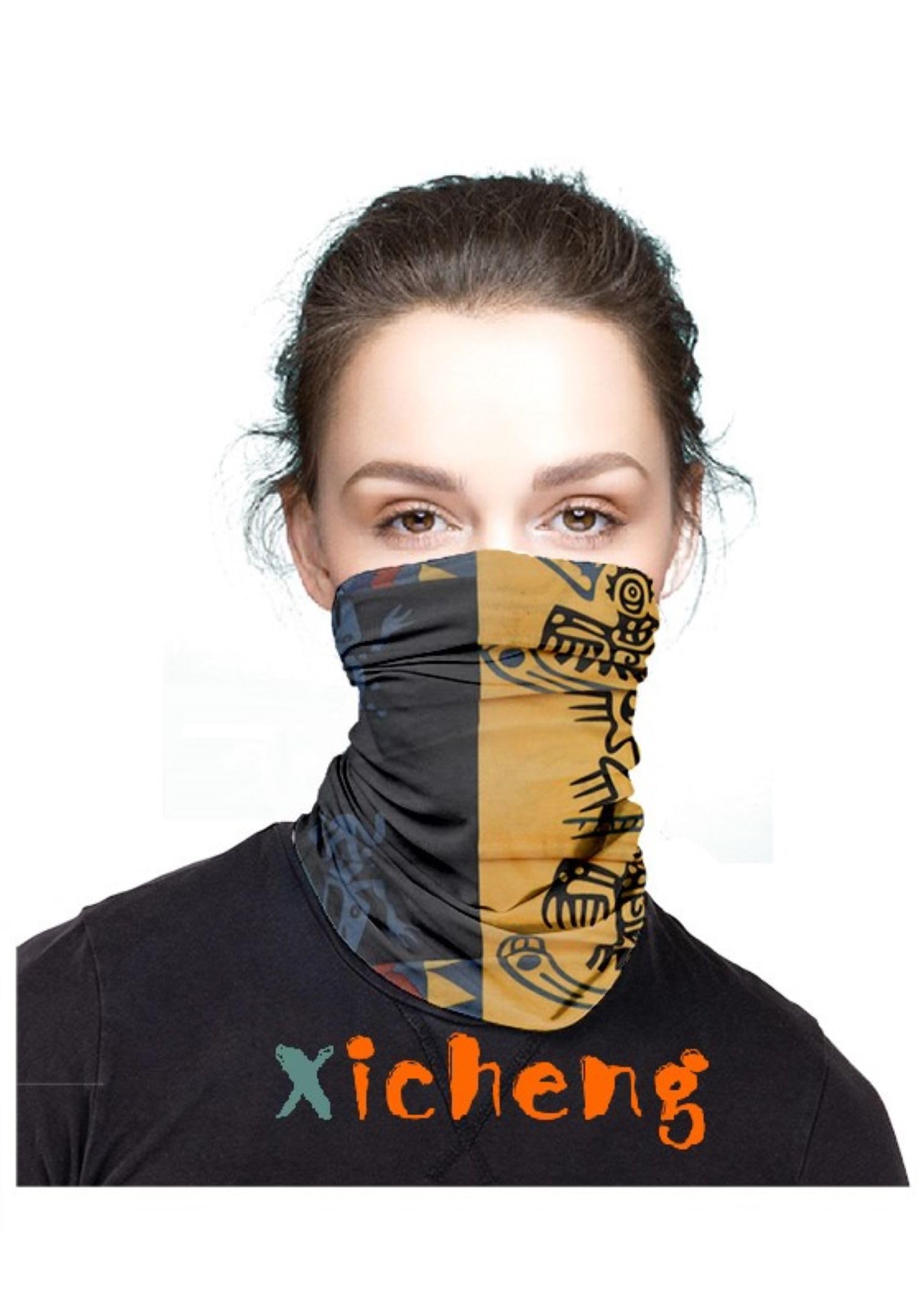 VOICI France Unisex face wrap thin fabric Smuff Mutlipurpose Bandana Balaclava Headband Scrunchie Neckerchief Hair Band Headwrap Pirate Wrap and Beanie Caps Polyviscose Mulicolored Free size Op-9