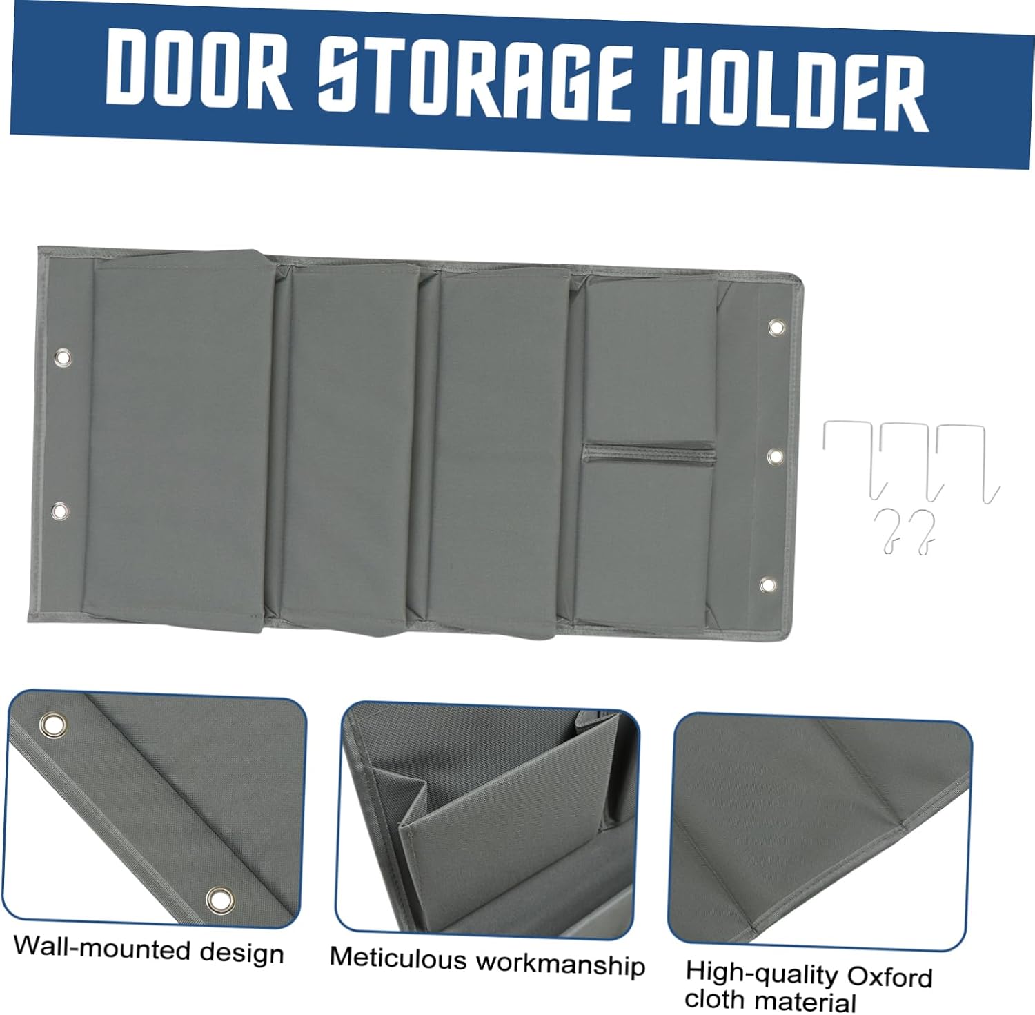 Holibanna 5grid Door Organizer Pouch Storage Hanging Bag over The Door Purse Organizer Home Storage