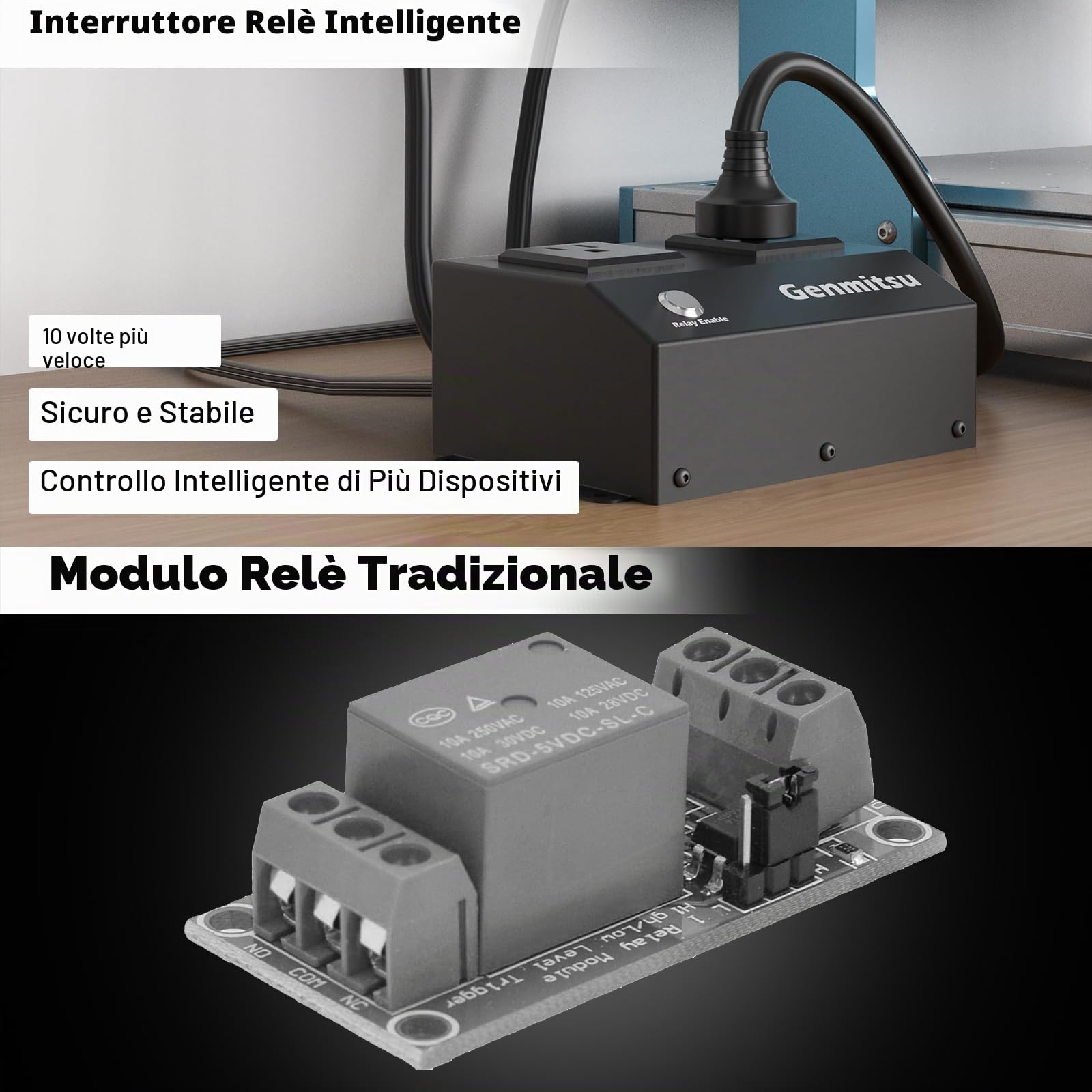 Genmitsu iMaticBox Interruttore modulo relè per macchine router CNC, interruttore relè di controllo segnale PWM intelligente