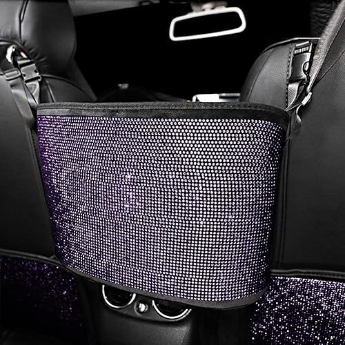 Miniatura 11 de Eing - Organizador de malla brillante para automóvil, para respaldo de asiento, barrera para niños y mascotas, soporte para cartera, almacenamiento