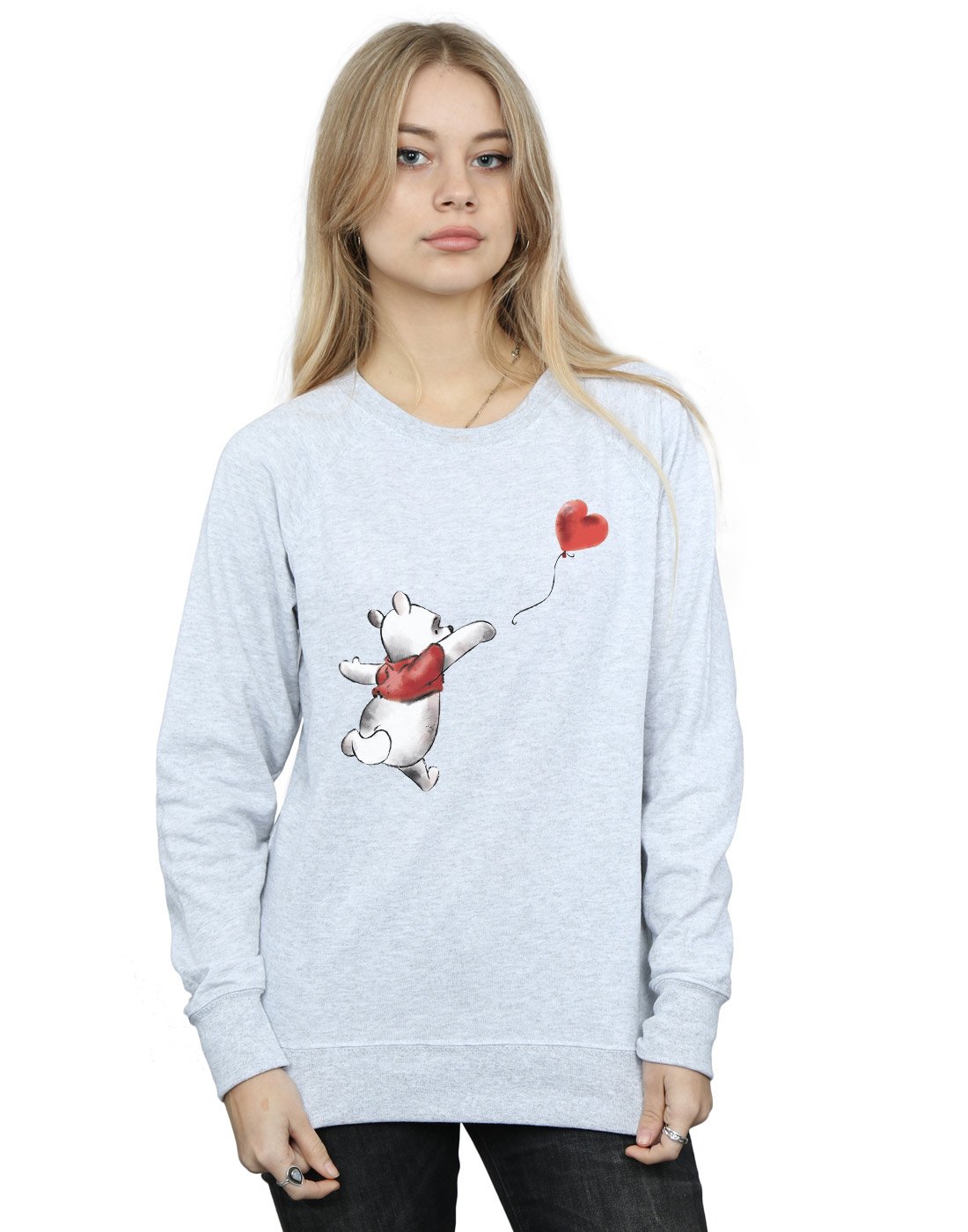 Disney Women's Winnie The Pooh Balloon Sweatshirt Heather Grey XX-Large