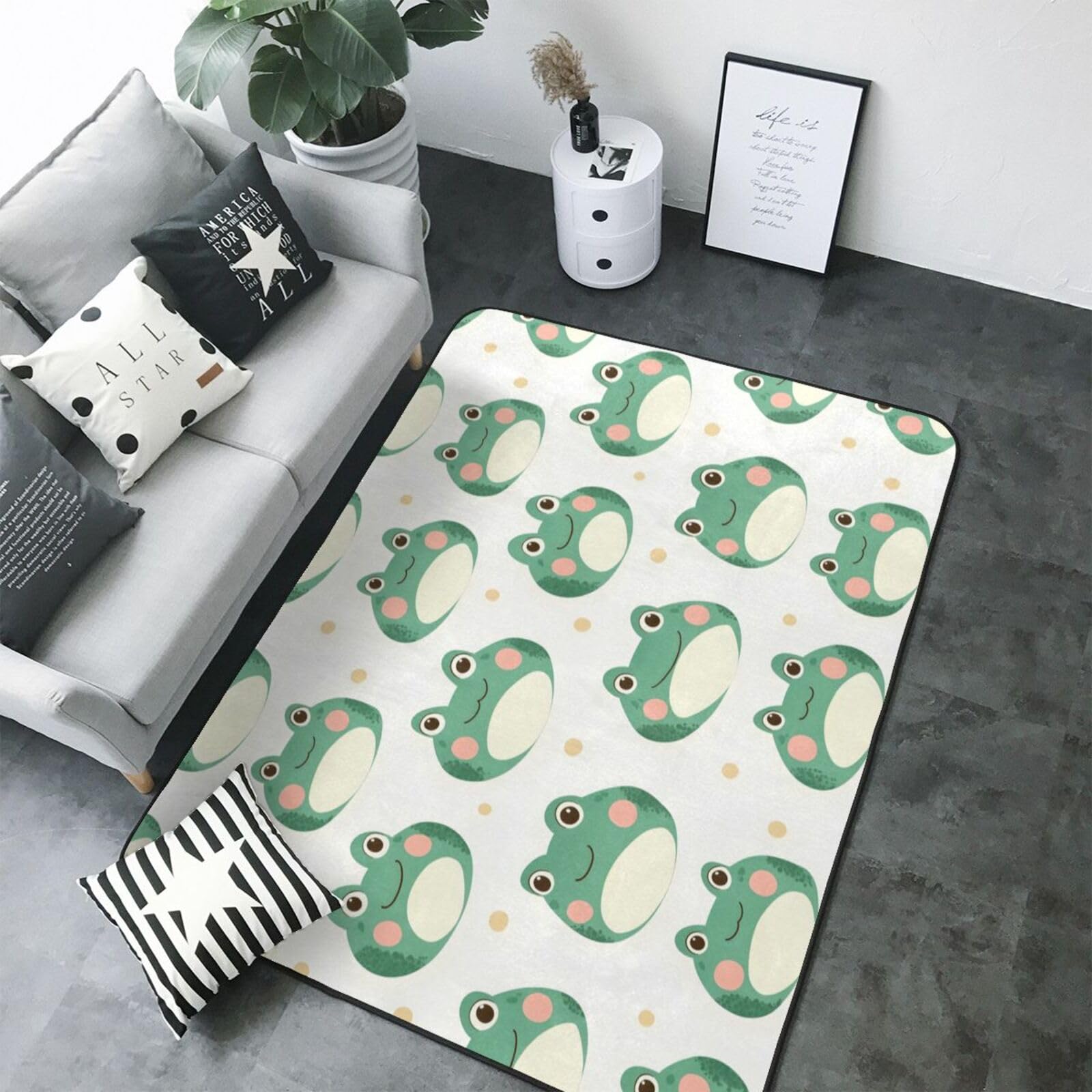 Tapis de chambre d'enfant vert pour créer un cocon doux et chaleureux