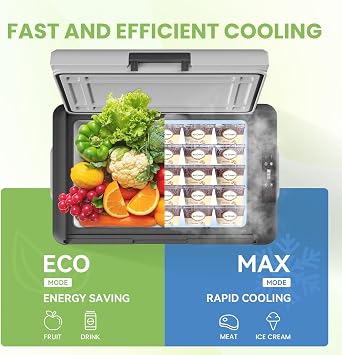 Alpicool CL50 45L Compressor Car Fridge Freezer, Portable Camping Fridge | 12V/24V DC and 100-240V AC for cars, campervans, caravans and camping,-20°C to 20°C