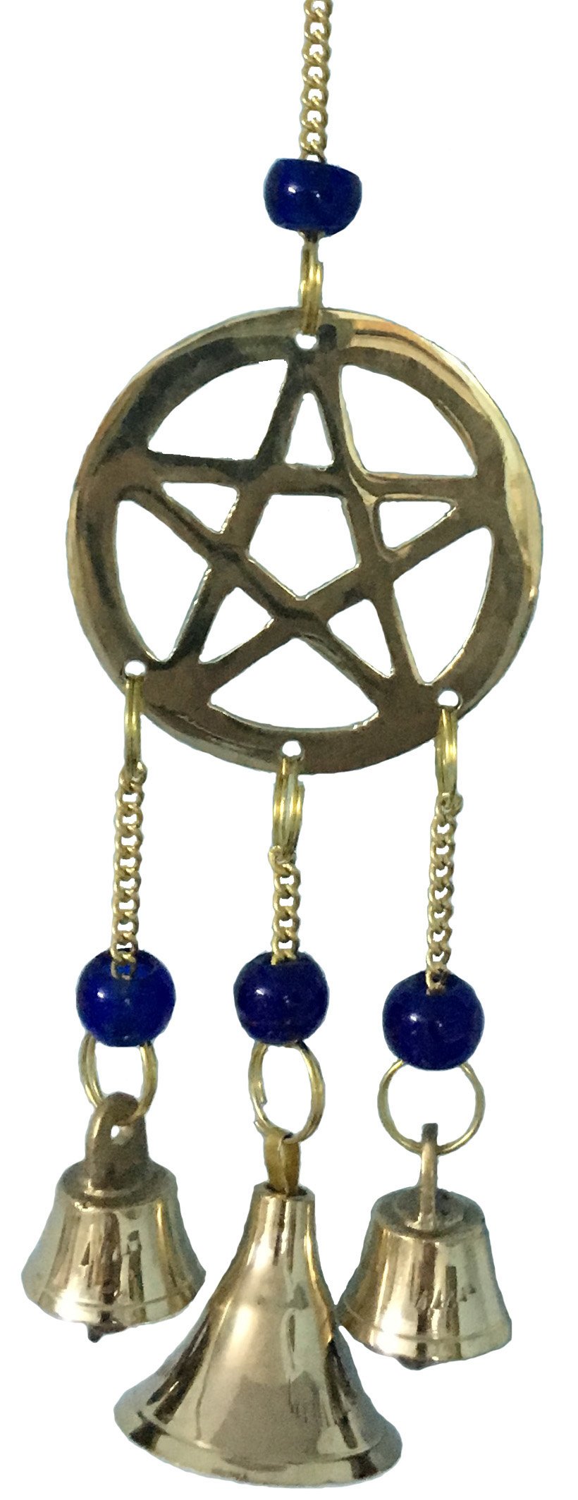 SYNYEY Brass Wind Chime, Pentacle with Beads and Bells, 2 inches-image-26