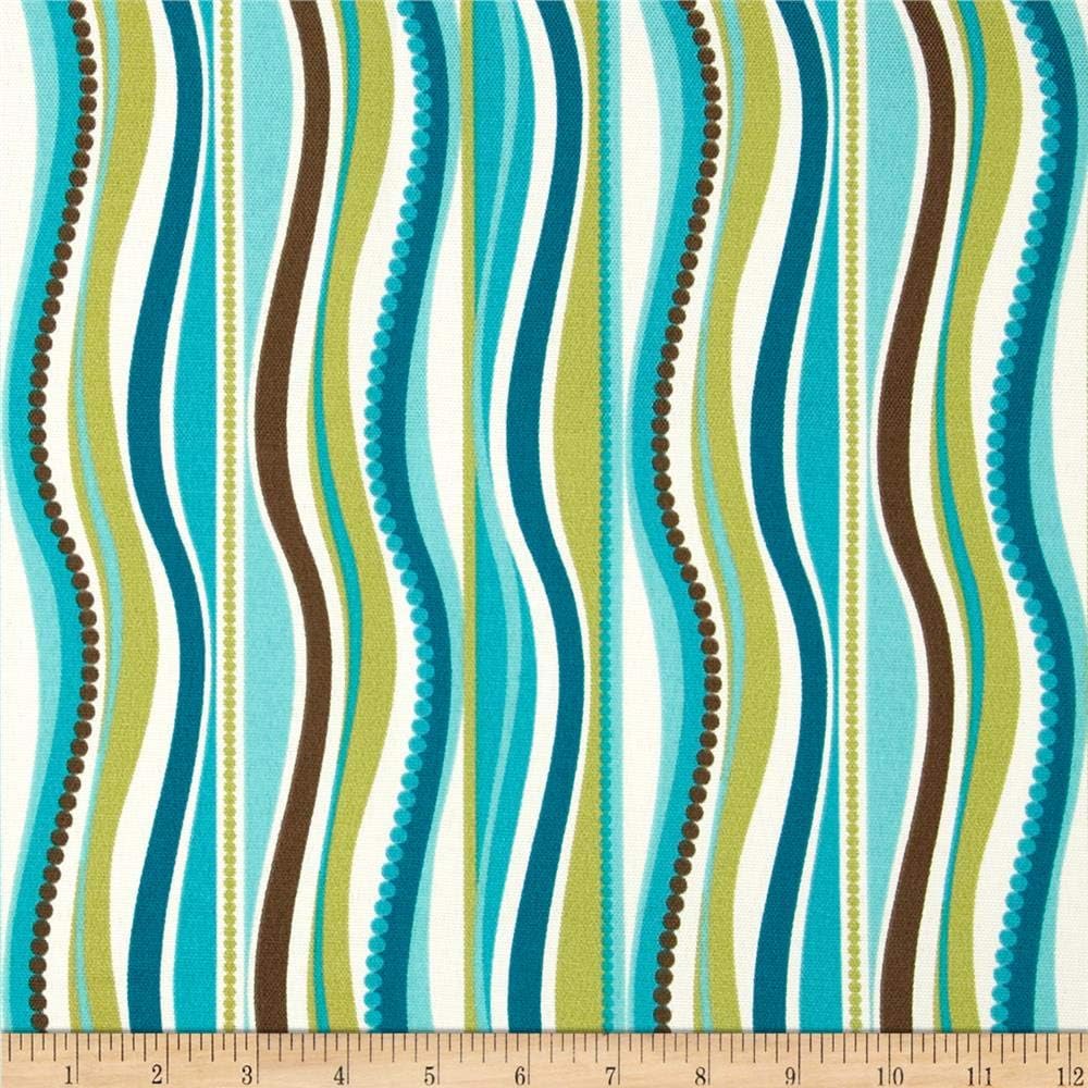 Terrasol Indoor/Outdoor Wave Peacock, Fabric by the Yard