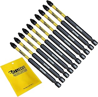 10 x SabreCut SCPZ289_10 89mm PZ2 Magnetic Impact Screwdriver Driver Bits Set Pozi Pozidriv Heavy Duty Compatible with Dewalt Milwaukee Bosch Makita and More