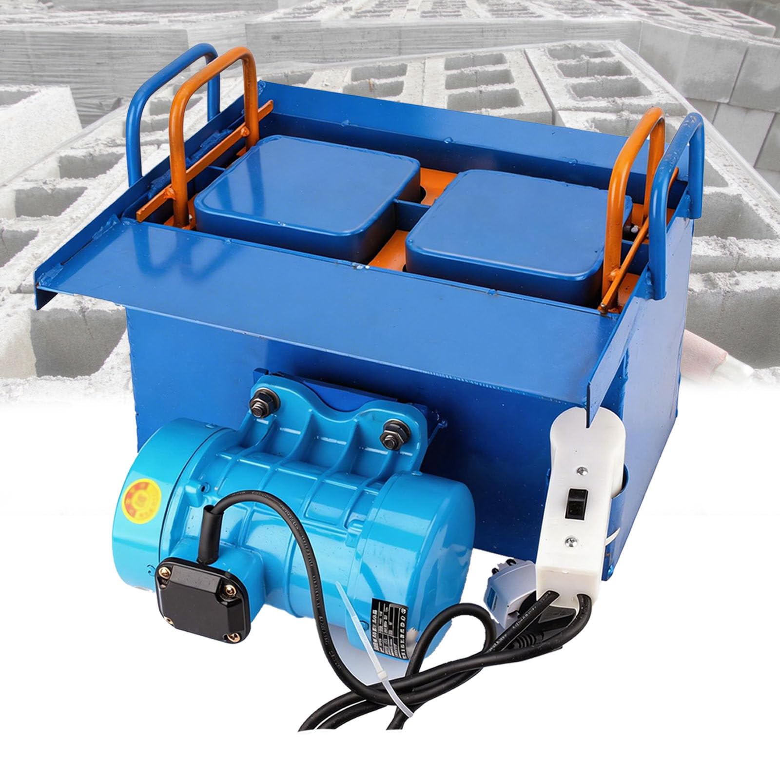 SEDAMORALLY Electric Hollow Block Making Machine, 550W 23KN Concrete Block Maker, 45s Cycle for 400x200mm Interlocking Bricks - Portable Brick Maker Machine for DIY, Farm, Construction