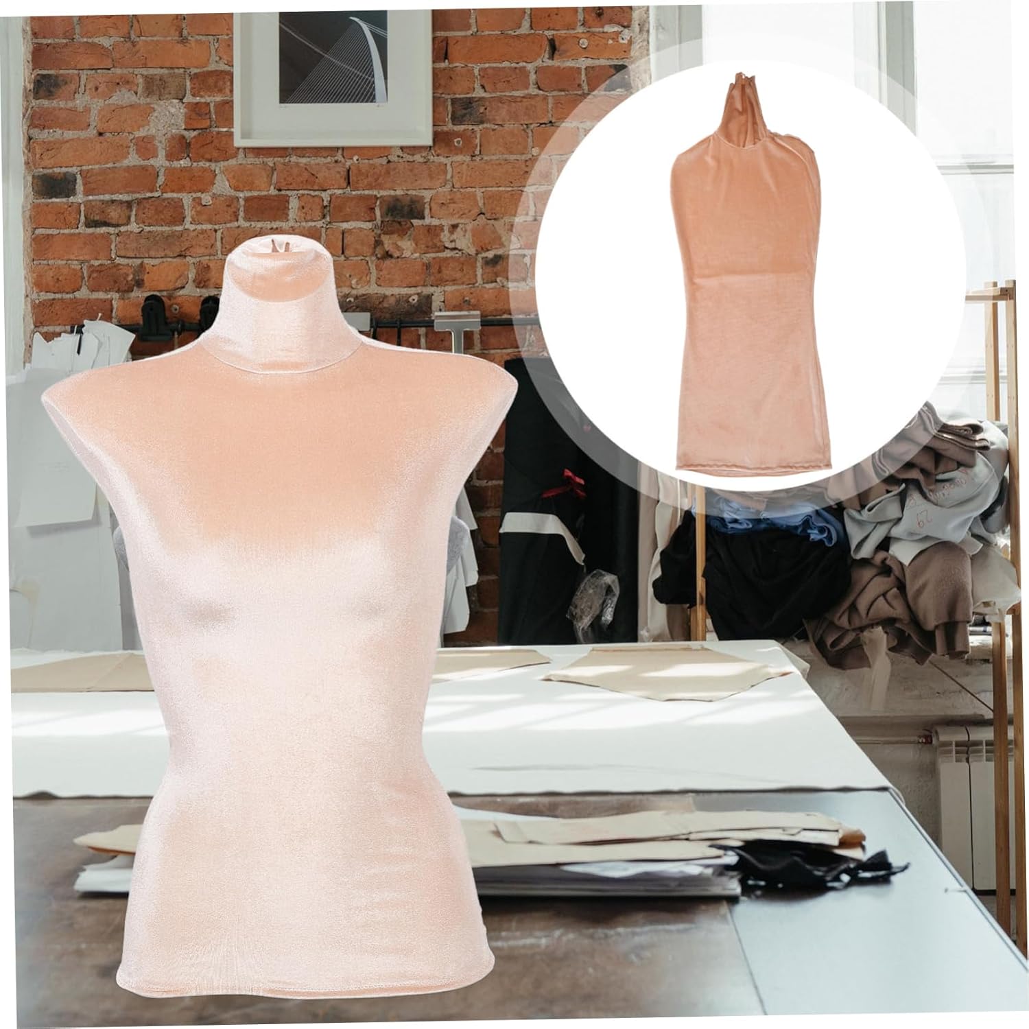 GARVALON 5pcs Mannequin Velour Cover for Upper Body Display Soft Stretchy Replacement for Retail Store Dummy for Clothing Accessories and Jewelry Showcase