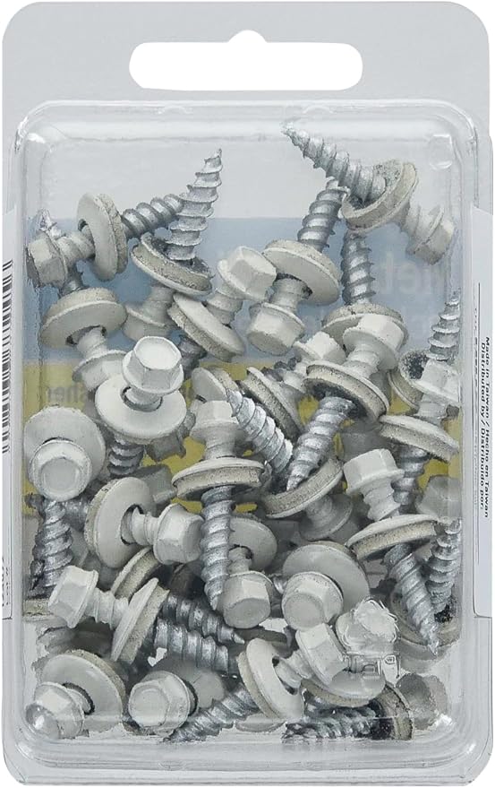 Tornillos Autoperforantes Hillman Hexagonal Blanco 40 Piezas miniatura 5