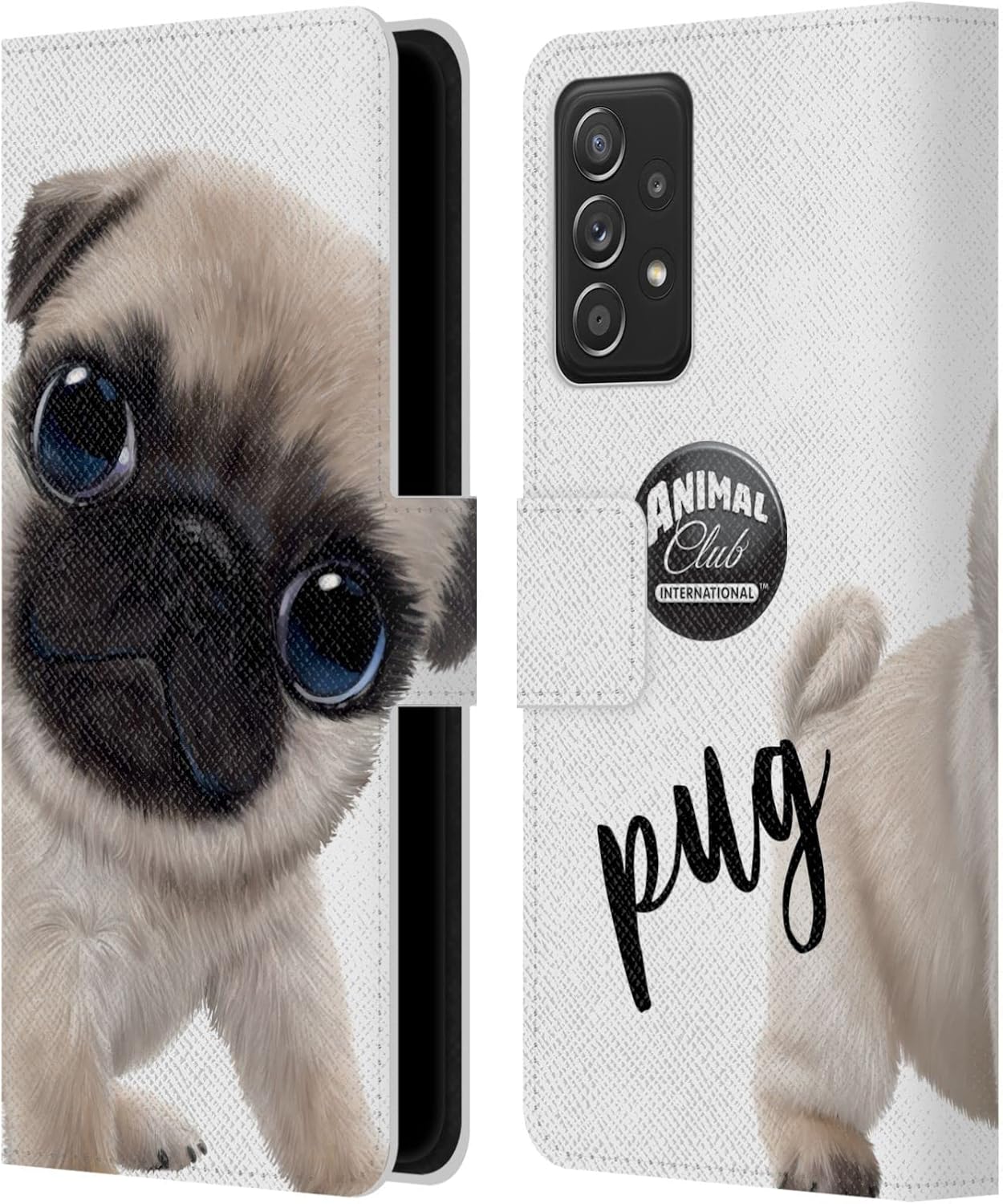Head Case Designs Officially Licensed Animal Club International Yorkie Faces Leather Book Wallet Case Cover Compatible with Samsung Galaxy A53 5G (2022)