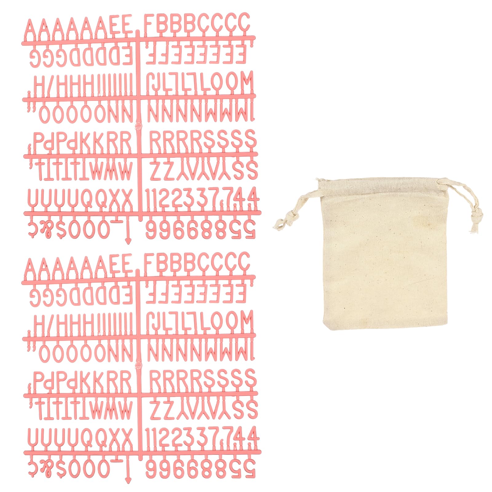 PATIKIL 294 Piece Plastic Letters Set for Felt Letter Board, Pink Alphabet Message Board Accessories Including Letter Numbers with Restraint Strap for Cafe, Wedding, Birthday