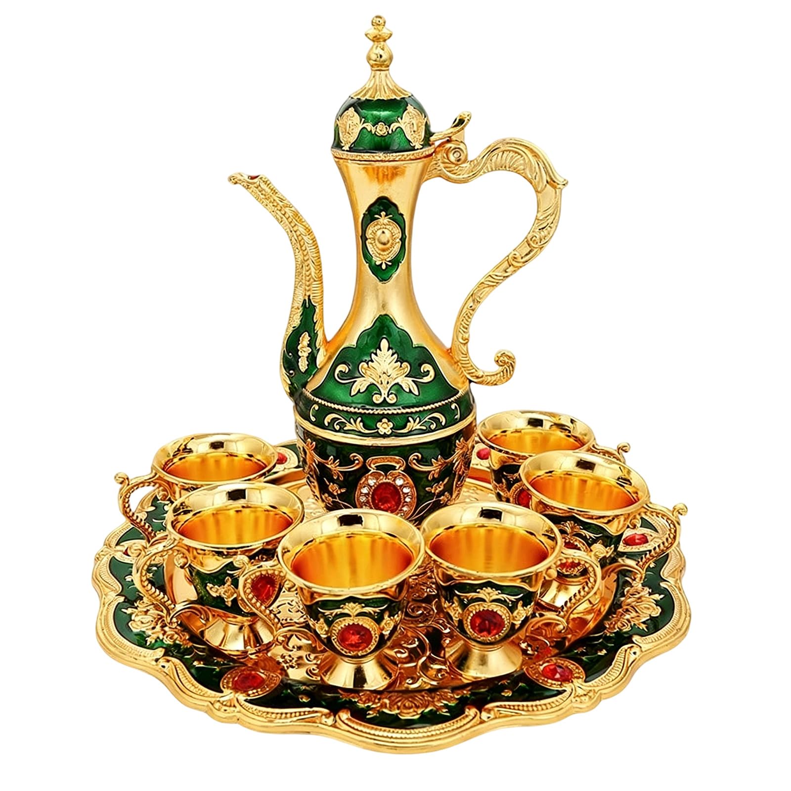MALSSE 1 Set Multifunctional Metal Wine Flasks European Designs Kirsite Construction for Functional and Decorative Barwares Display Ornament