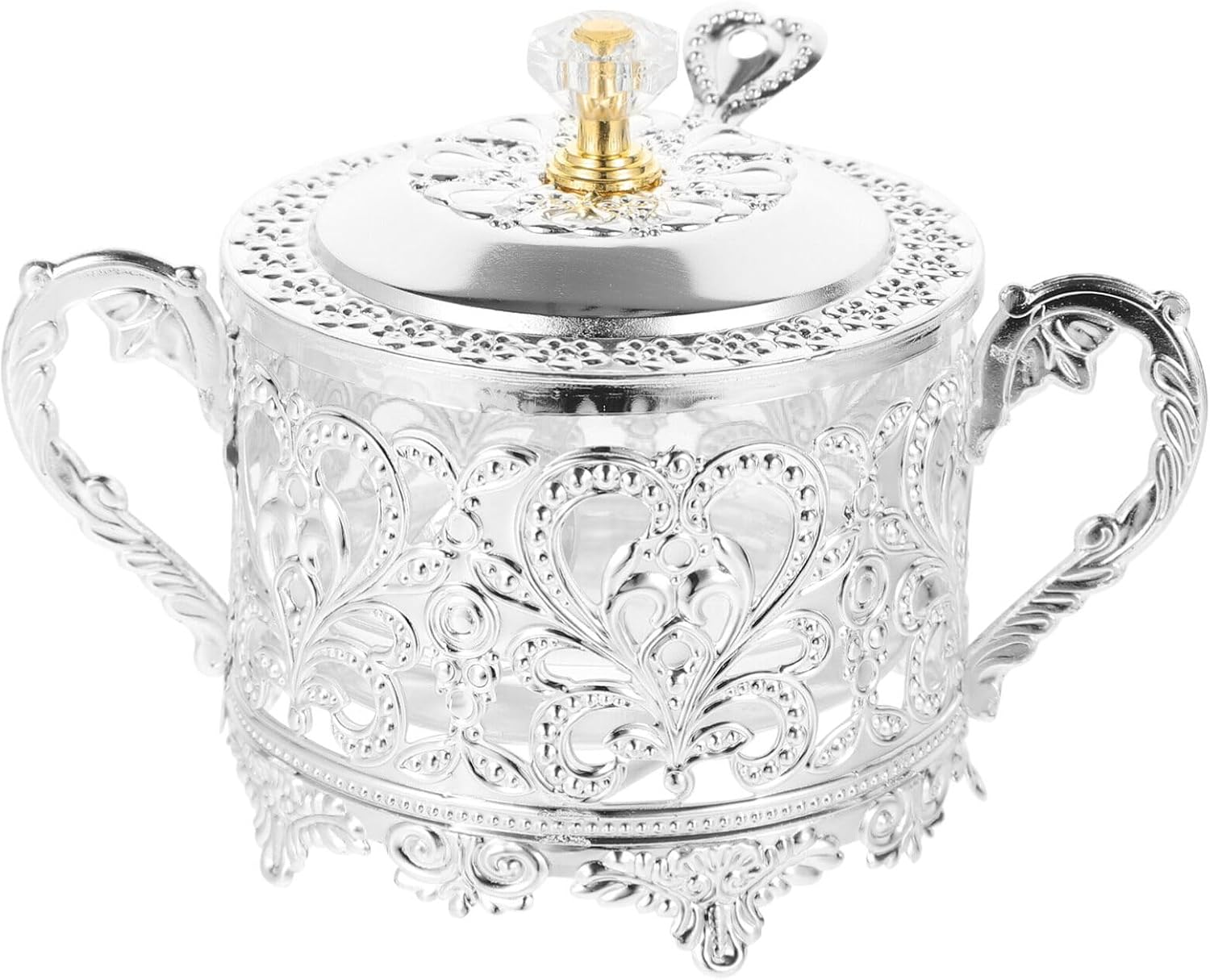 Kichvoe Glass Sugar Bowl with Spoon Airtight Storage Jar for Sugar Salt Pepper Condiments Kitchen Countertop Organizer 5.90 X 3.93 X 3.54 in
