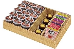 Coffee Pod Organizer Drawer: Bamboo K Cup Holder with Drawer