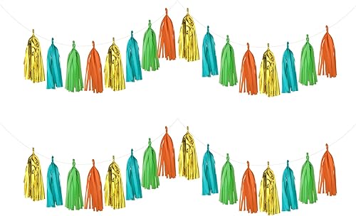 Miniatura 3 de 20 guirnaldas de borlas de tejido para bricolaje, guirnalda de borlas de Mylar verde dorado para despedida de soltera, baby shower, boda, fiesta de