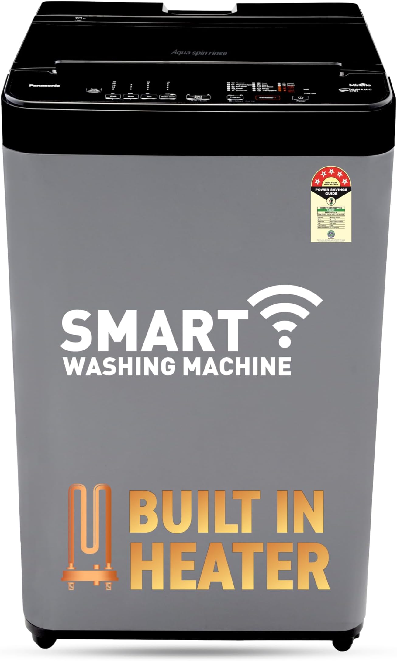 Panasonic 7 Kg Wifi Fully-Automatic Top Loading Smart Washing Machine (NA-F70CH4CRB, Charcoal Inox Grey, 2025 Model, Drynamic Spin)