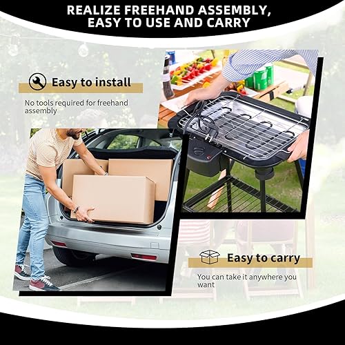 Miniatura 8 de Parrilla eléctrica para cocinar al aire libre, barbacoa sin humo, parrilla portátil extraíble (actualización YD301)