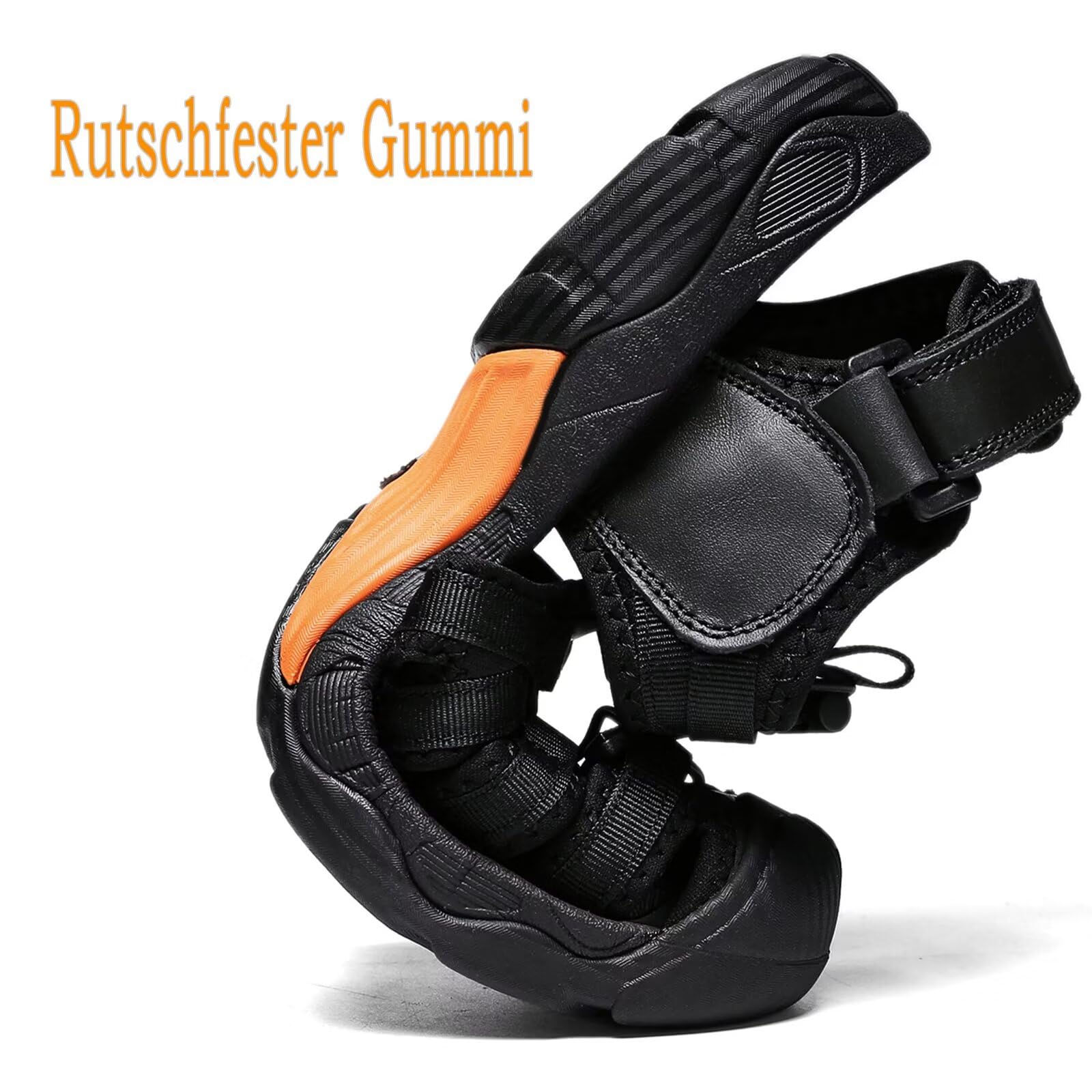 Herren Damen Leder Sandalen Strand Trekkingsandalen Outdoorsandalen Sommer Wandersandale Männer Atmungsaktive geschlossene Sandale Größe 36-46