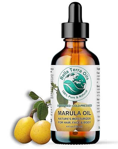 Miniatura 1 de Bella Terra Oils Aceite de marula 4 oz prensado en frío Sin refinar Orgánico Un solo ingrediente Aceite de lujo Antienvejecimiento Rico en