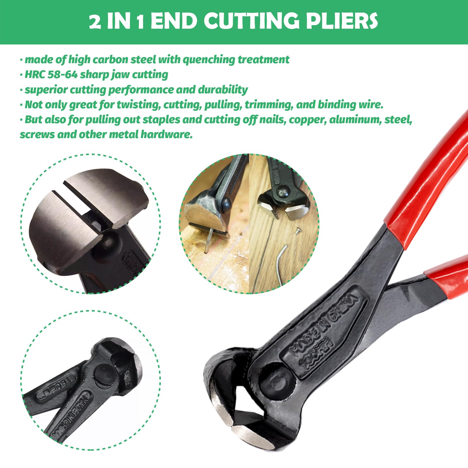 Yauhar 6Pcs Upholstery Staple Remover Tool with 7'' End Cutting Pliers - Image 4