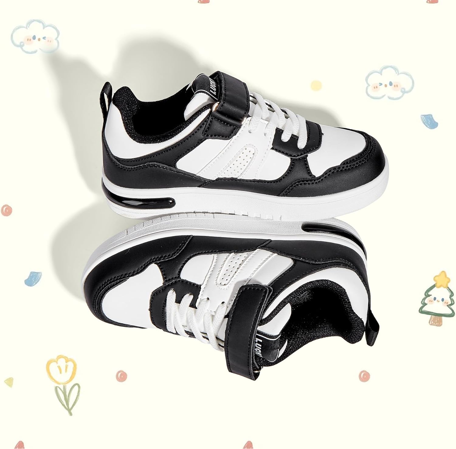 LUCKY STEP Kid's Sneakers School Running Loafers Low Top Walking Tennis Casual Shoes Strap Athletic Fashion Sneakers for Children/Boys/Girls - Image 8