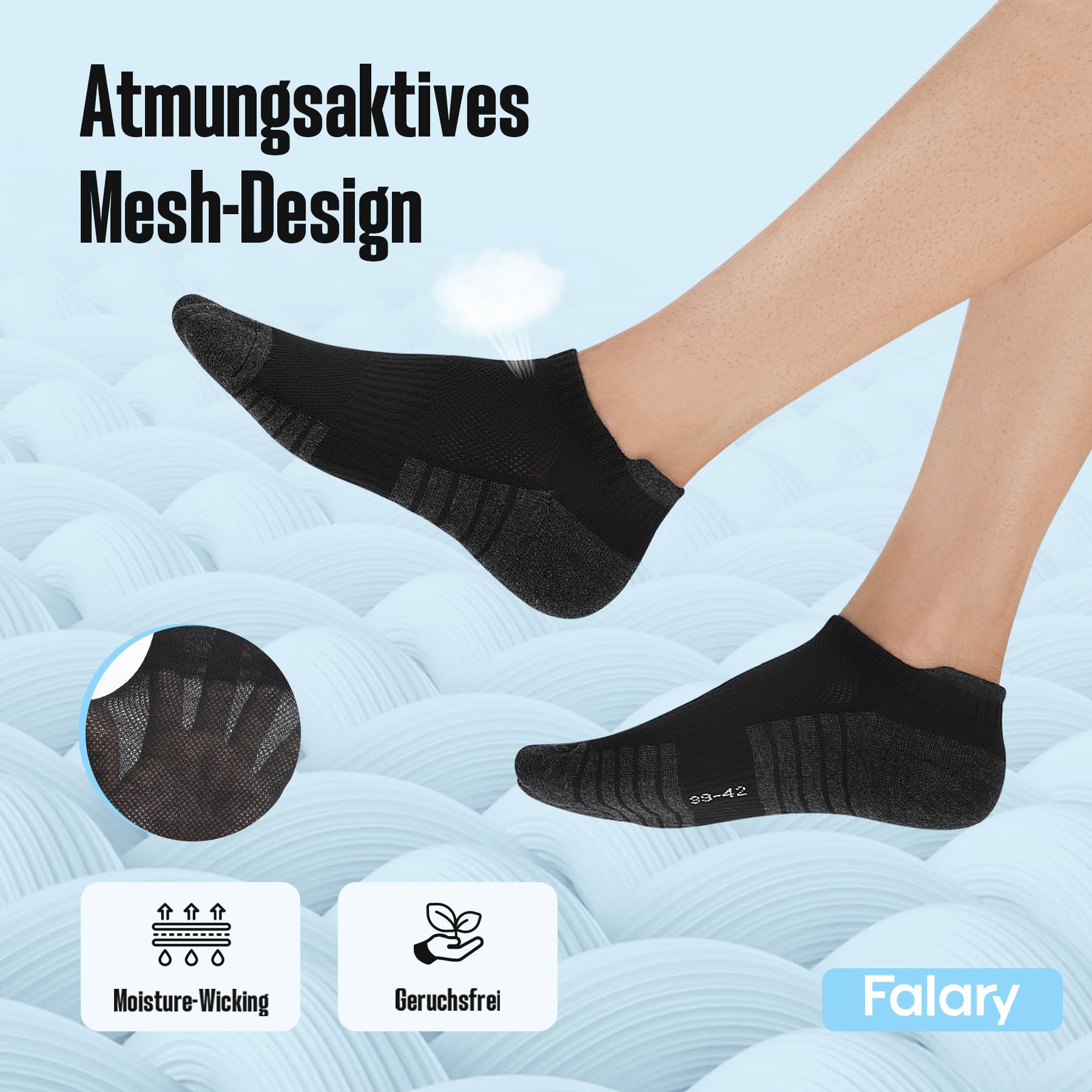 FALARY 10 Paia di Calzini Sportivi Uomo Donna Corti Calze Corte Cotone Traspirante