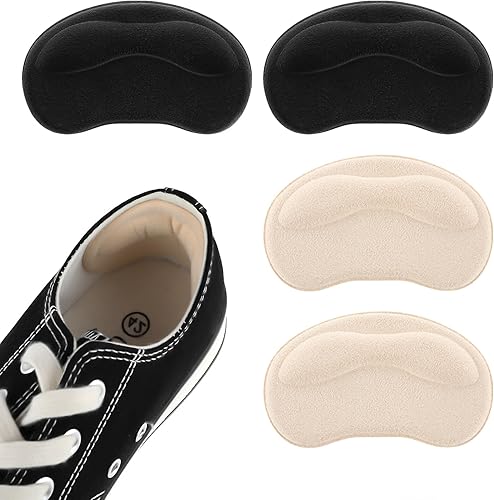Sibba 2 pares de almohadillas para el talón, insertos autoadhesivos para botas y zapatos sueltos demasiado grandes, protectores de talón