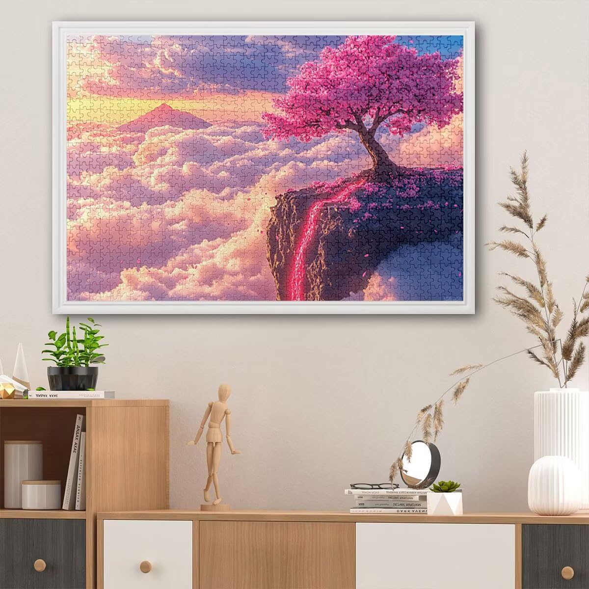 Puzzle Krajobraz, Puzzle 1500 sztuk Wymagające drewniane drzewo dla dorosłych, rozmiar: 87 x 57 cm, gra edukacyjna DIY z pudełkiem na prezent dla dorosłych, łamigłówka do dekoracji domu, prezent dla