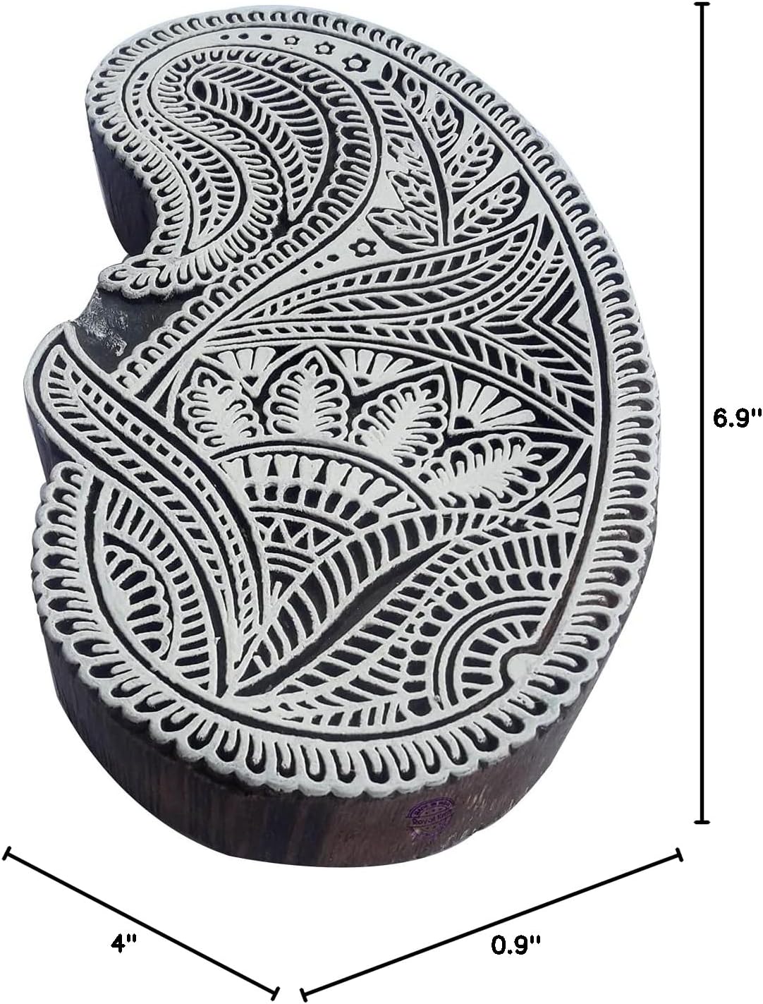 Royal Kraft Paisley Wooden Printing Block - DIY Henna Fabric Textile Paper Clay Pottery Stamp ESIEtag030