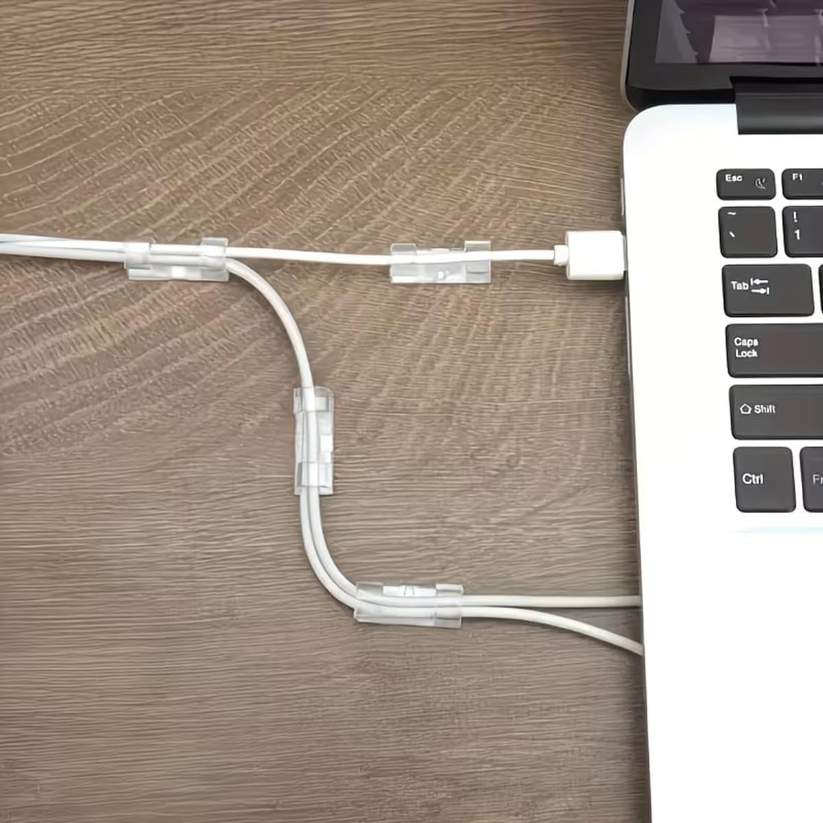 Adhesive Cable Clips, Strong Stickiness Cable Holders for Organizing Wires, Plastic Cable Management Clips for Wall, Table, Home, Office, Desk & Nightstand