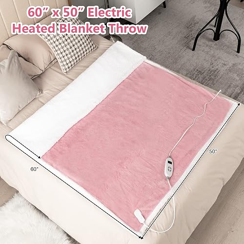 Miniatura 7 de Giantex Manta térmica de 60 x 50 pulgadas manta de calentamiento con 10 niveles de calefacción temporizador de 9 horas apagado automático protección