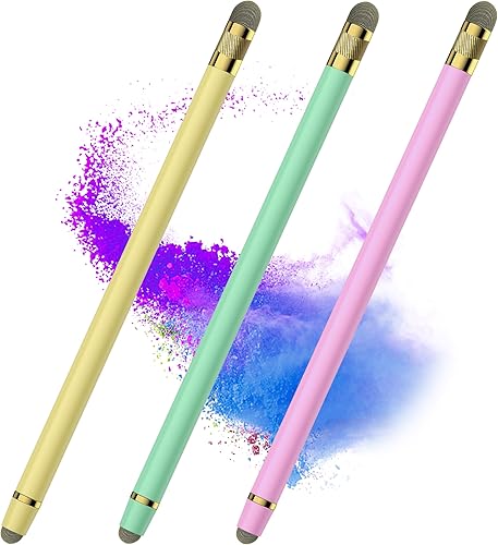 Bolígrafos para pantallas táctiles 3 lápices capacitivos para iPhoneiPadTablet AndroidMicrosoft Surface, compatible con todas las pantallas