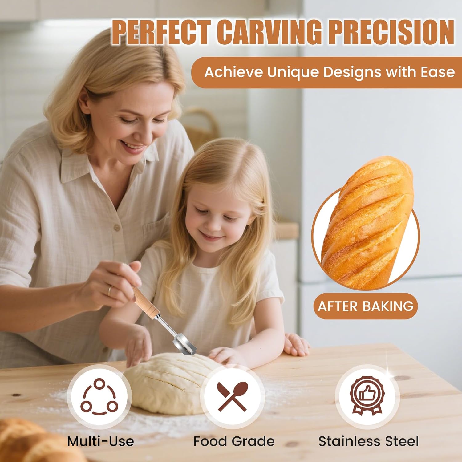 CUNSENR Bread Lame Blades Refill – Stainless Steel Scoring Blades for Perfect Bread Art, Suitable for Slicing and Scoring Sourdough, Baguettes, and More (20 Blades)