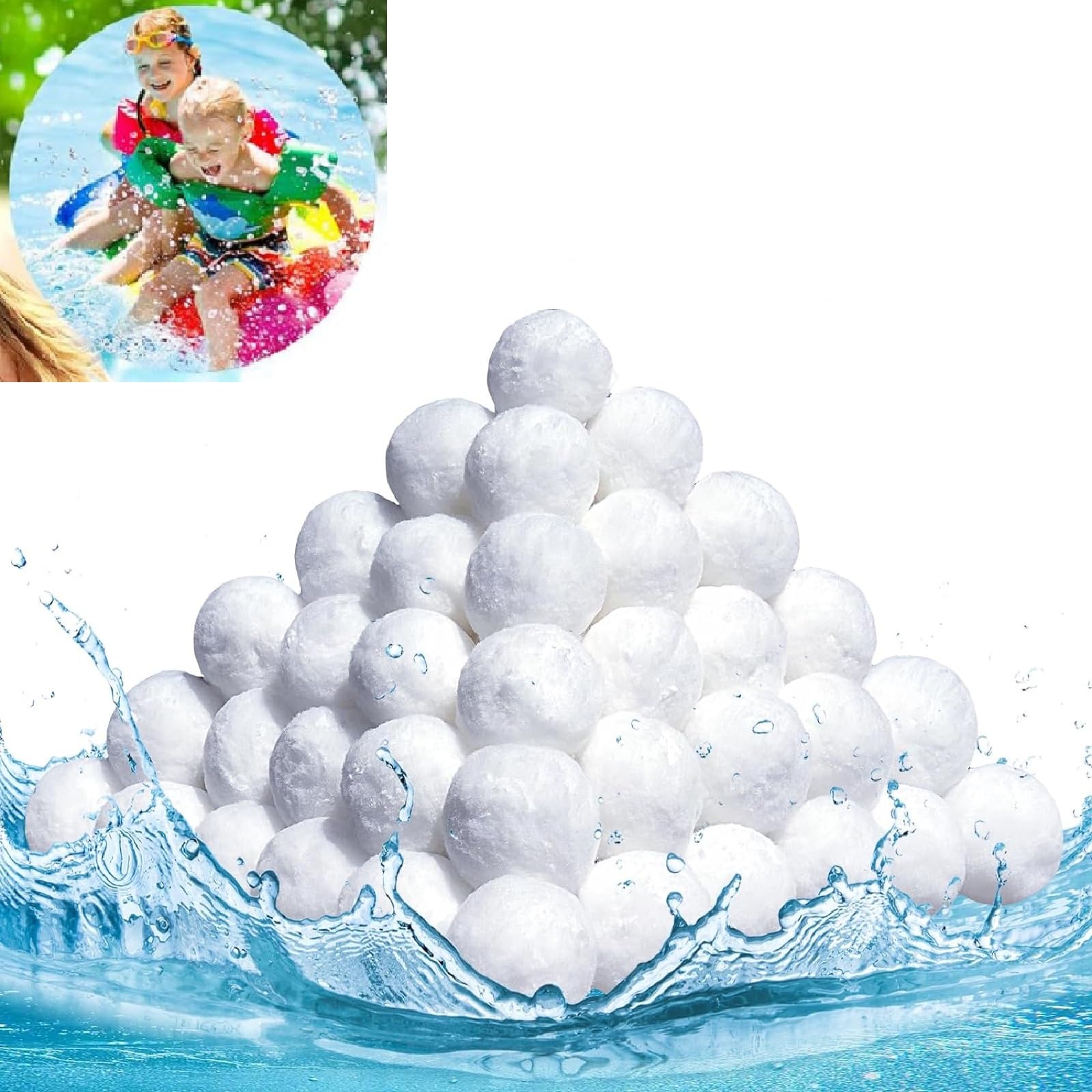 Bolas Filtro Piscina,Bolas Depuradora Piscina,Bolas del Filtro de Arena del Cuarzo 300g Reutilizable Bolas Algodon Filtro de Piscina para Sistema de Filtro de Arena Piscina Bomba de Filtro