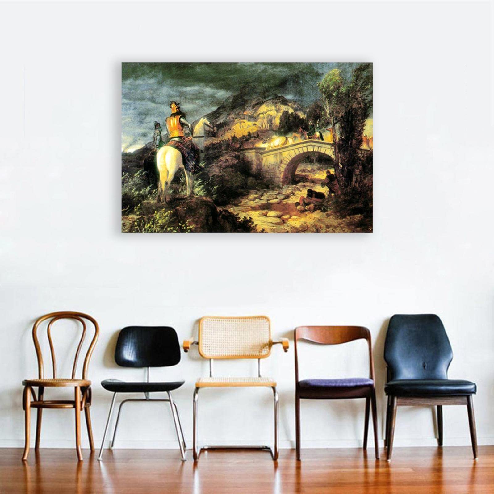 IKYE Enmarcado. Remedios Varo Cuadros Famosos, Godos en su incursión' Reproducciones de carteles y láminas. Lienzo Cuadro de arte de pared para decoración del hogar 40x60cm (15.8x23.7in) Enmarcado