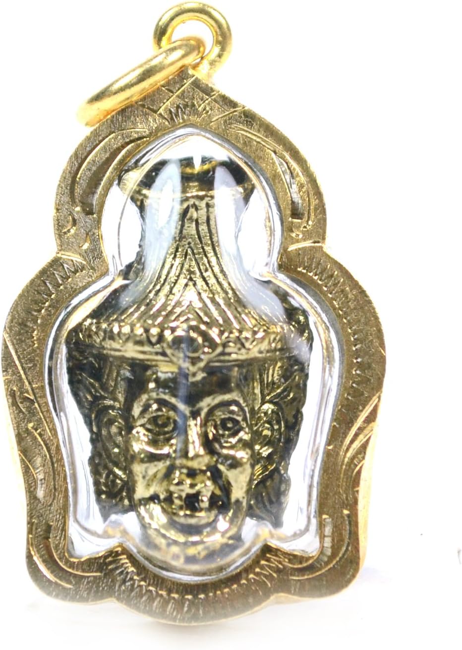 Jade Buddha Pendant Thai Amulet Gold-Plated-Base Designer Locket-Necklaces Thai Buddha Head Teacher Necklace