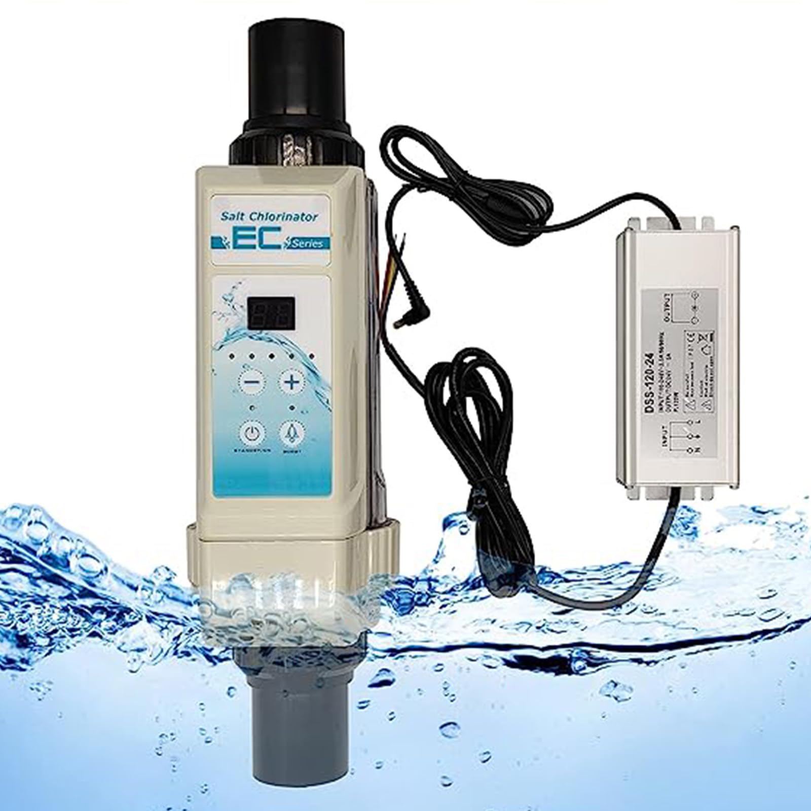 Machine électronique de Chlore au sel, générateur de Chlore d'eau salée, système de génération de Chlore 8/16/12/20 g/h, détection du Niveau d'eau, pour Piscine, Jacuzzi et Spa, 8 g/h