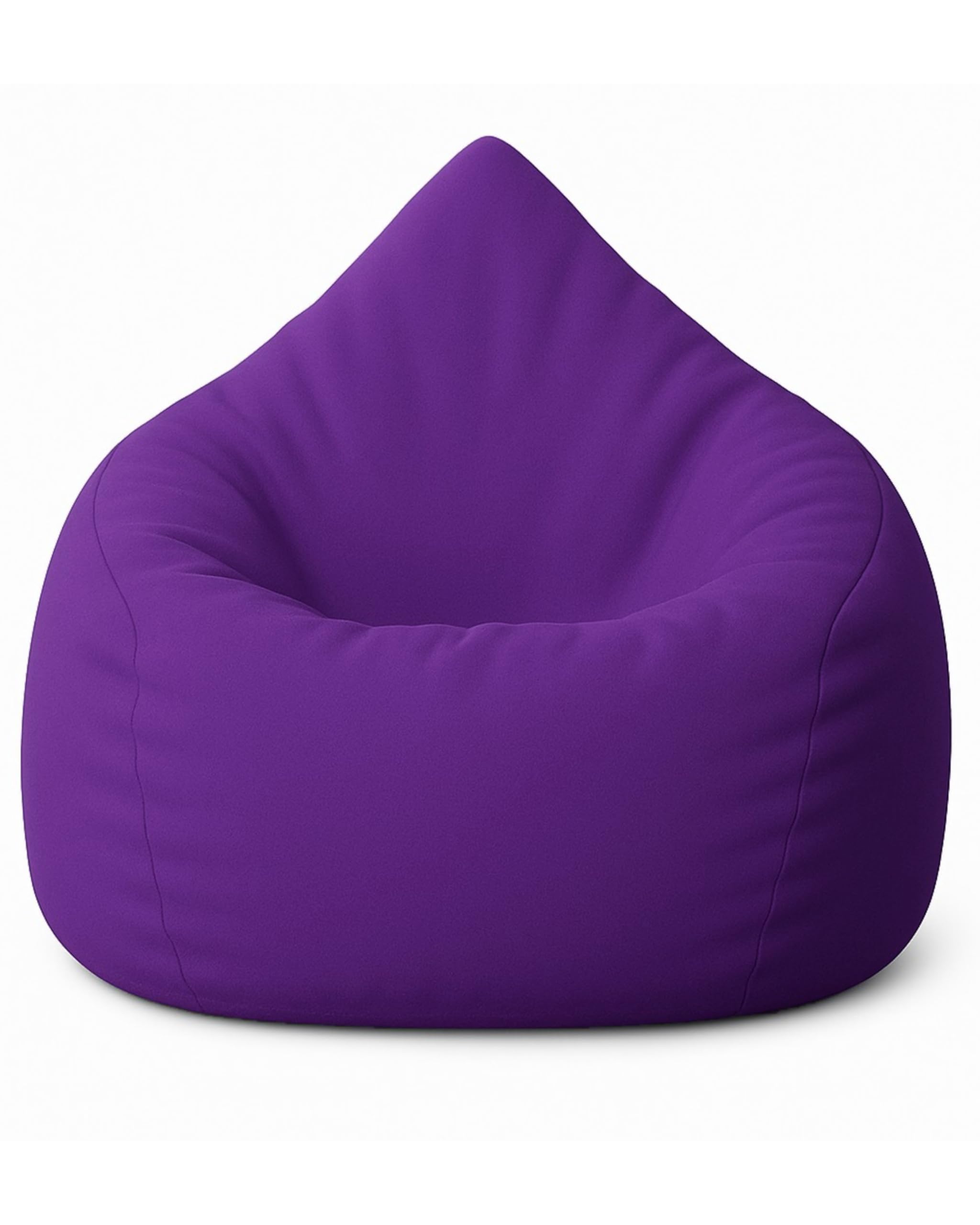 Patchhome Pouf a forma di goccia con chiusura lampo ricaricabile – per interni ed esterni – con imbottitura in polistirolo – disponibile in 3 misure XL – altezza 105 cm, diametro 65 cm viola