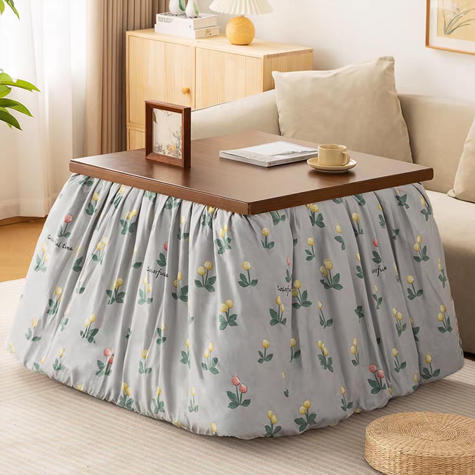 Set kotatsu e futon in stile giapponese, tavoli con riscaldatore, scrivania per computer, piano cottura quadrato riscaldato, ideale per soggiorno e camera da letto