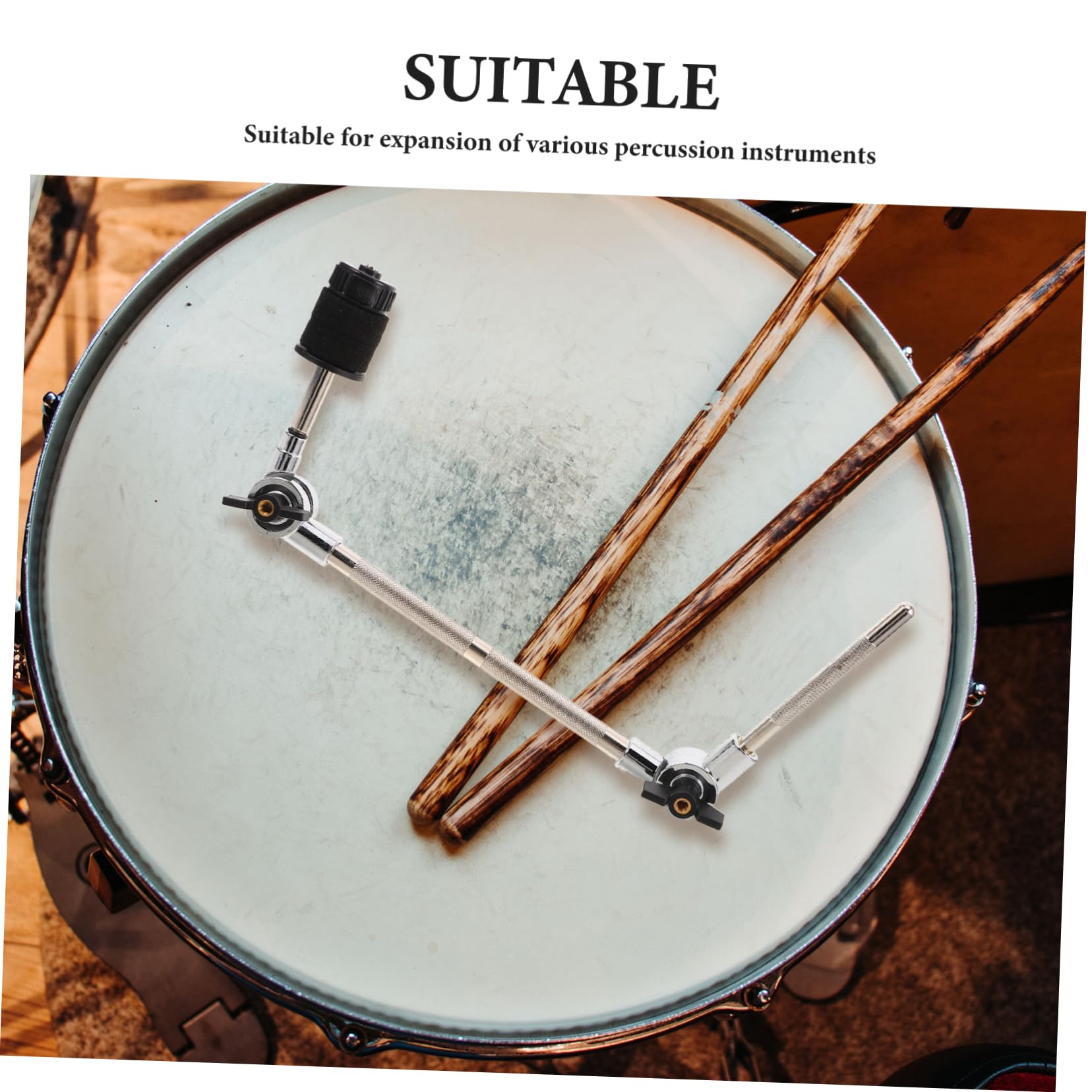 BESPORTBLE Robuste Beckenhalterung für Schlagzeug mit Verstellbarem Metall Verlängerungsarm Kompatibel mit Splash Becken und Kuhglocken Kompakte Trommel Stütze für Jazz und Heimstudio