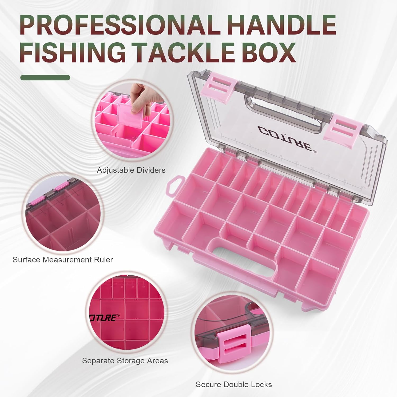 Goture OpenSide Tactical Sling Tackle Bag with 3 Tackle Trays, Lightweight Fishing Backpack Storge Fishing Gear -Shimmering Pink Bag Outdoor,Gift for women